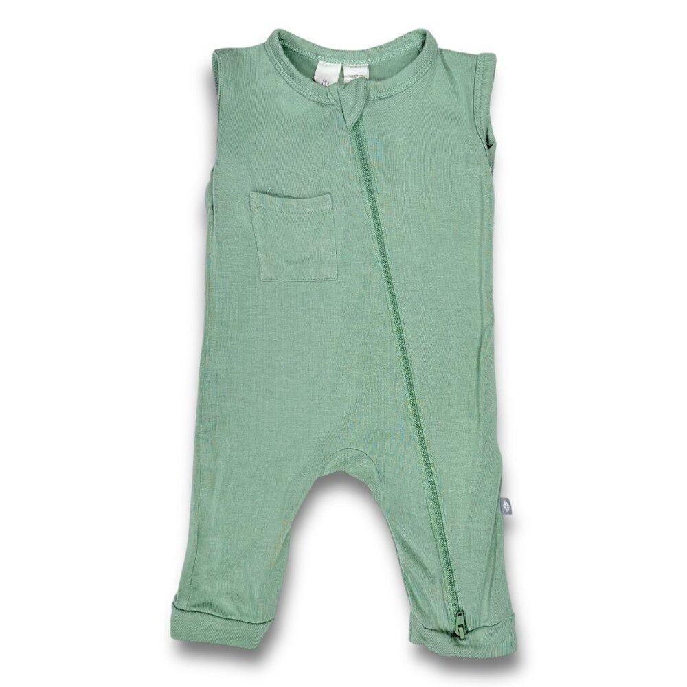 Kyte Baby Matcha Bamboo Sleeveless One Piece Romper Outfit 0-3m / 3m
